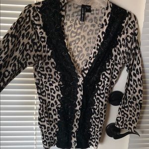 Animal print button up